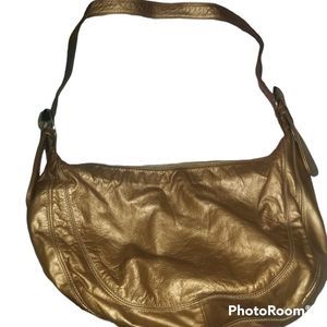 Atalla Genuine Leather Gold Bag